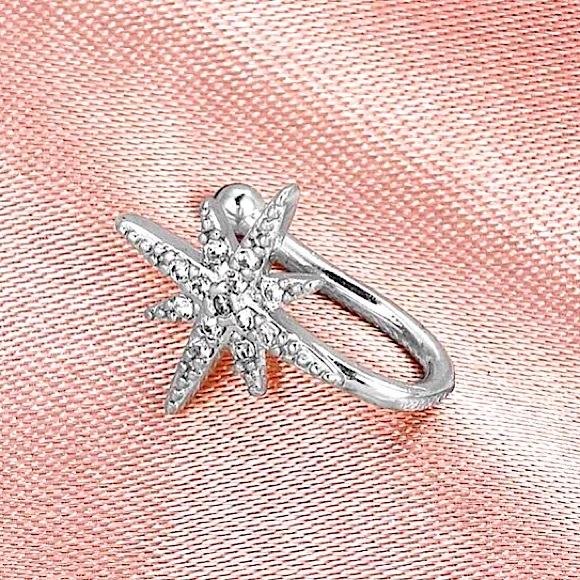 🔵𝟲𝟱%𝗢𝗙𝗙 𝗯𝘂𝗻𝗱𝗹𝗲𝘀 𝟯+🔵 NEW CZ Silver Star Fake Nose Ring - Picture 4 of 9